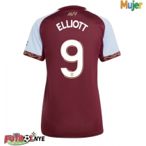 Camiseta Aston Villa Harvey Elliott #9 Primera Equipación para mujer 2025-26 manga corta